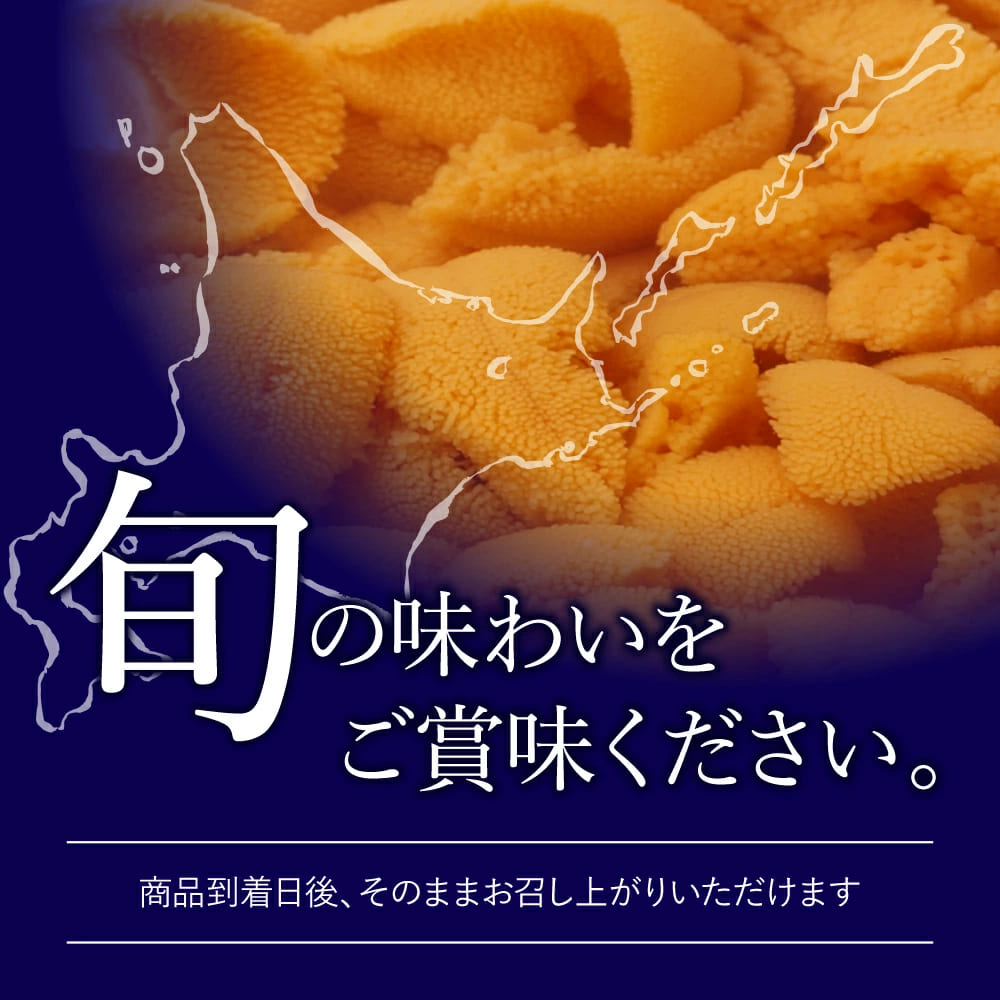 送料無料 塩水うに100g エゾバフンウニ 北海道産・北方四島産 無添加塩水使用